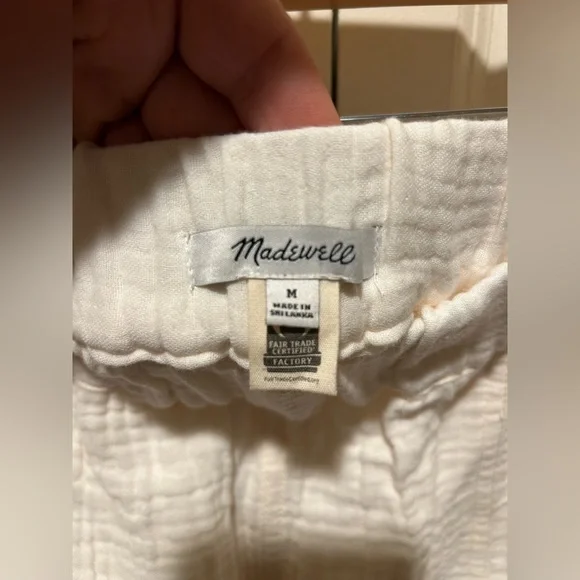Madewell Easy Pull On Shorts Lightspun In Ivory , size M - Picture 9 of 10